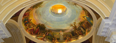 Video di Claudio Sacchi mentre lavora agli affreschi della cupola nella Cattedrale di Trivento